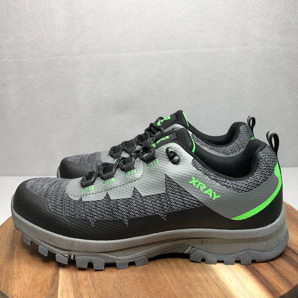 XR Xray Teo Hiking Sneakers Mens Size‎ 8.5 Gray/Black/Green Style XRW2539 EUC